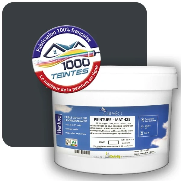 Peinture Anticorrosion Natura Orphéo® Gris Anthracite (RAL Classic 7016) Intérieur/Extérieur MAT