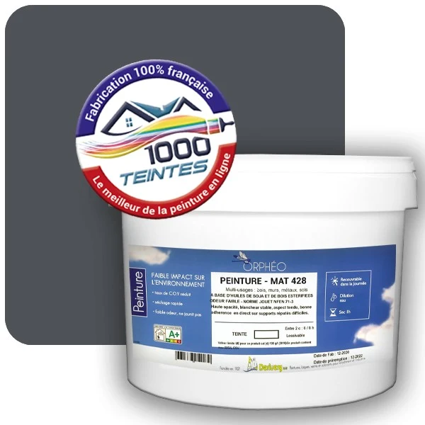 Peinture Anticorrosion Natura Orphéo® Gris Ardoise (RAL Classic 7015) Intérieur/Extérieur MAT