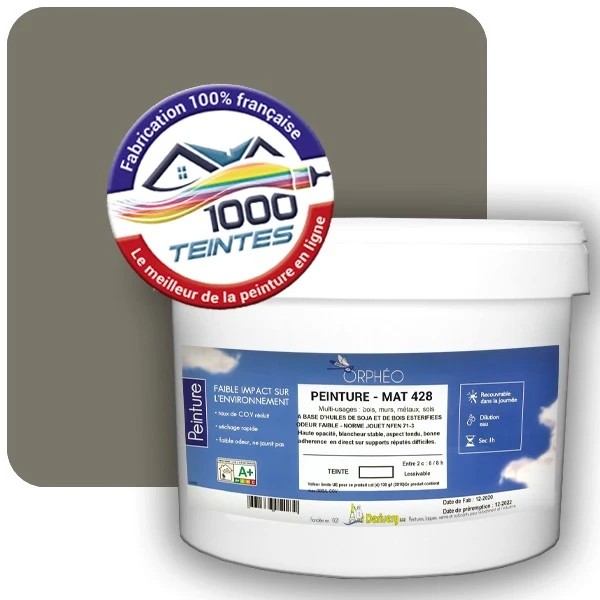 Peinture Anticorrosion Natura Orphéo® Gris Mousse (RAL Classic 7003) Intérieur/Extérieur MAT