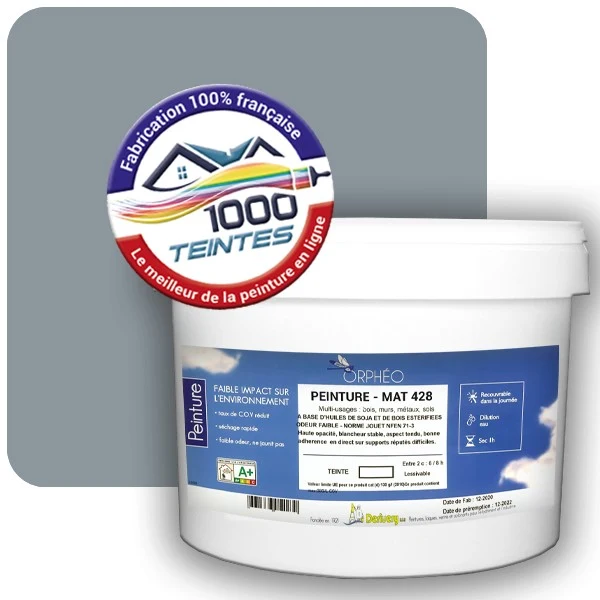 Peinture Anticorrosion Natura Orphéo® Gris Argent (RAL Classic 7001) Intérieur/Extérieur MAT
