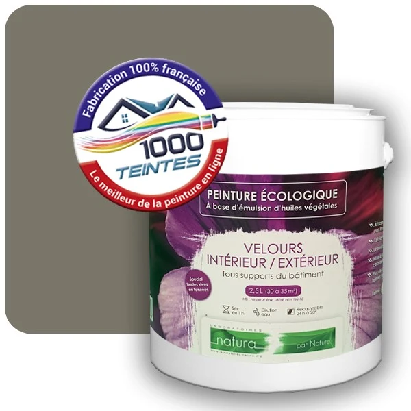 Peinture Natura Tassili® Gris Mousse (RAL Classic 7003) Intérieur/Extérieur VELOURS