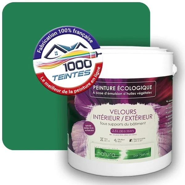 Peinture Natura Tassili® Vert de Sécurité (RAL Classic 6032) Intérieur/Extérieur VELOURS