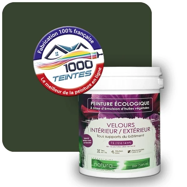 Peinture Natura Tassili® Vert Oxyde Chromique (RAL Classic 6020) Intérieur/Extérieur VELOURS