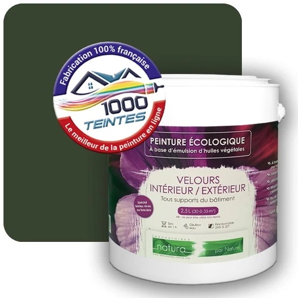 Peinture Natura Tassili® Vert Oxyde Chromique (RAL Classic 6020) Intérieur/Extérieur VELOURS