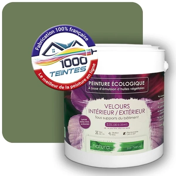 Peinture Natura Tassili® Vert Réséda (RAL Classic 6011) Intérieur/Extérieur VELOURS