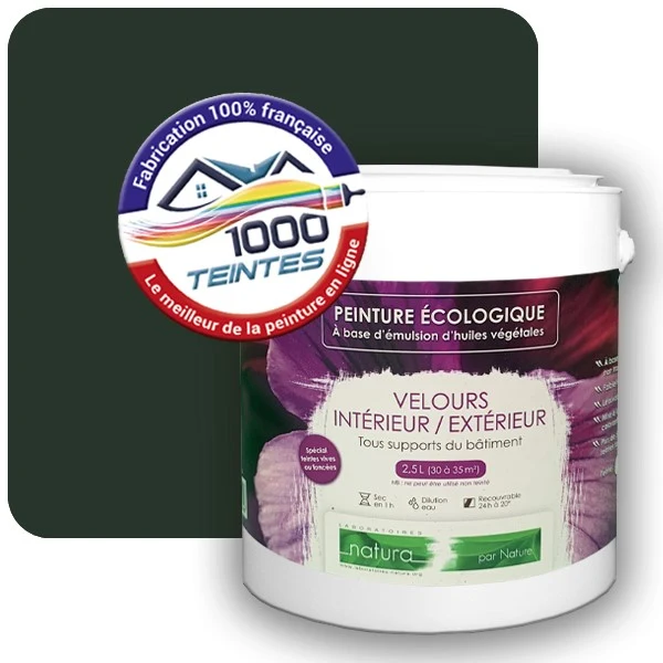 Peinture Natura Tassili® Vert Sapin (RAL Classic 6009) Intérieur/Extérieur VELOURS