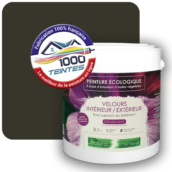 Peinture Natura Tassili® Vert Brun (RAL Classic 6008) Intérieur/Extérieur VELOURS
