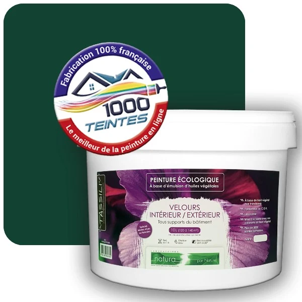 Peinture Natura Tassili® Vert Mousse (RAL Classic 6005) Intérieur/Extérieur VELOURS