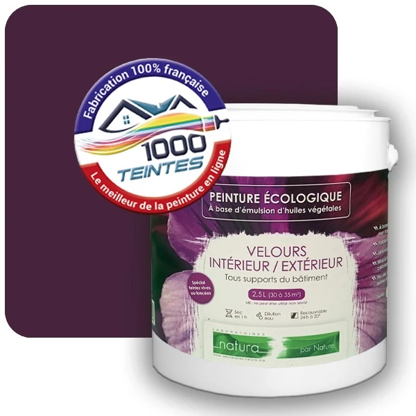 Peinture Natura Tassili® Violet Pourpre (RAL Classic 4007) Intérieur/Extérieur VELOURS