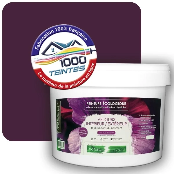 Peinture Natura Tassili® Violet Pourpre (RAL Classic 4007) Intérieur/Extérieur VELOURS