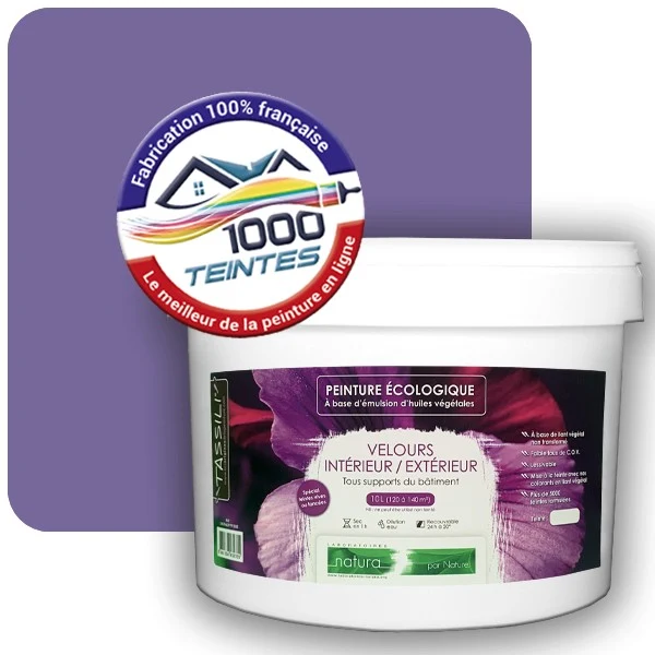 Peinture Natura Tassili® Lilas Bleu (RAL Classic 4005) Intérieur/Extérieur VELOURS