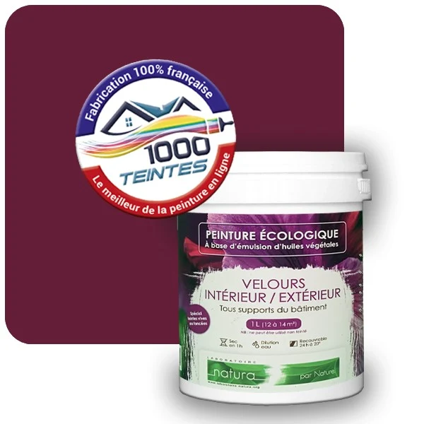 Peinture Natura Tassili® Violet Bordeaux (RAL Classic 4004) Intérieur/Extérieur VELOURS