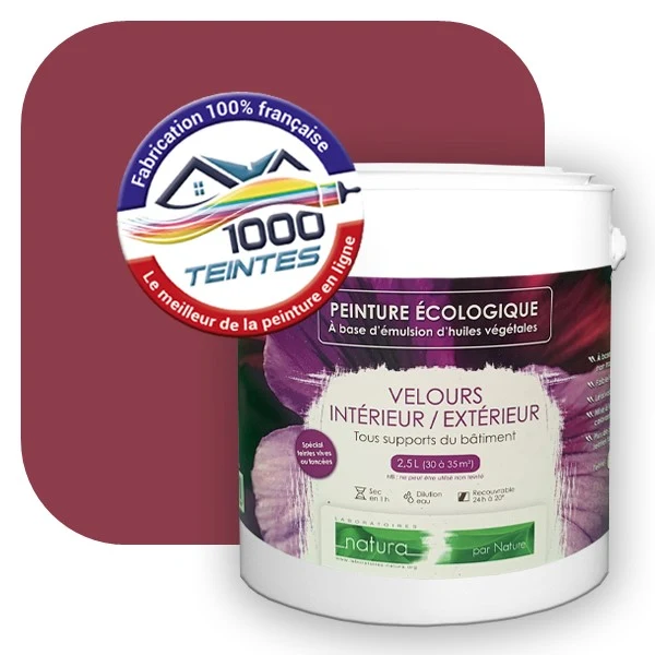 Peinture Natura Tassili® Violet Rouge (RAL Classic 4002) Intérieur/Extérieur VELOURS