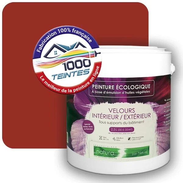 Peinture Natura Tassili® Rouge Tomate (RAL Classic 3013) Intérieur/Extérieur VELOURS