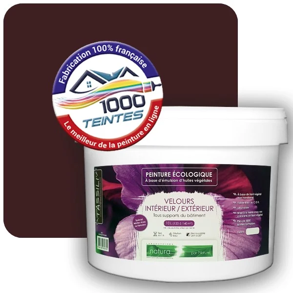 Peinture Natura Tassili® Rouge Noir (RAL Classic 3007) Intérieur/Extérieur VELOURS