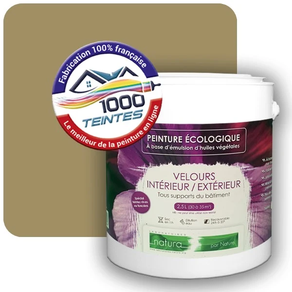 Peinture Natura Tassili® Jaune Olive (RAL Classic 1020) Intérieur/Extérieur VELOURS