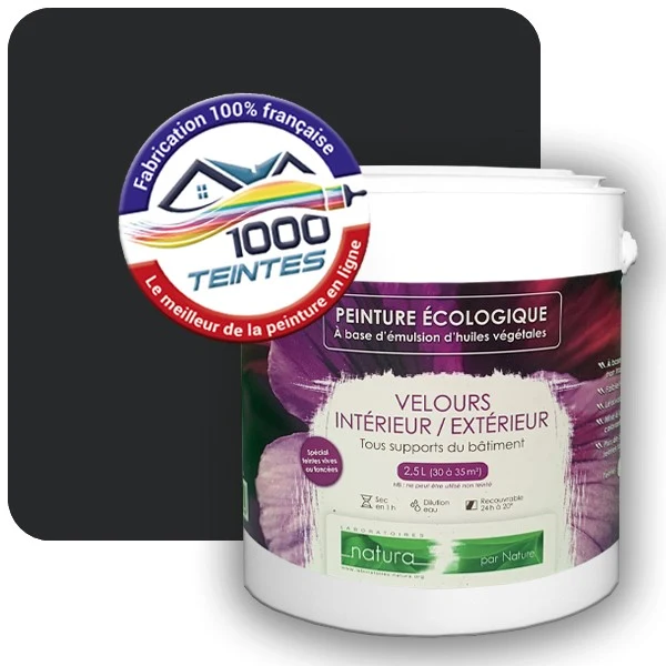 Peinture Natura Tassili® Noir Graphite (RAL Classic 9011) Intérieur/Extérieur VELOURS