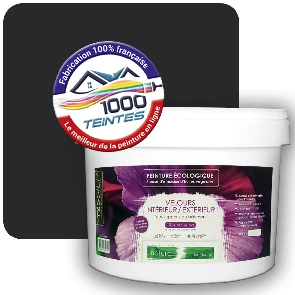 Peinture Natura Tassili® Noir Graphite (RAL Classic 9011) Intérieur/Extérieur VELOURS