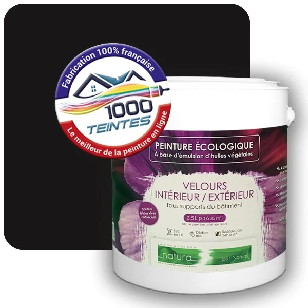 Peinture Natura Tassili® Brun Noir (RAL Classic 8022) Intérieur/Extérieur VELOURS