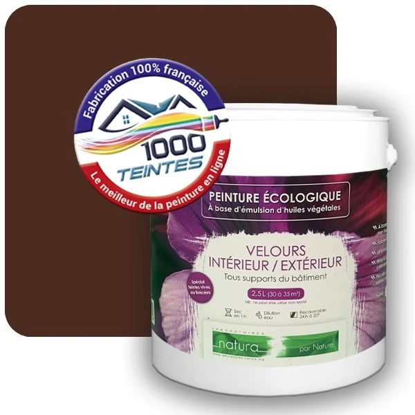 Peinture Natura Tassili® Brun Acajou (RAL Classic 8016) Intérieur/Extérieur VELOURS