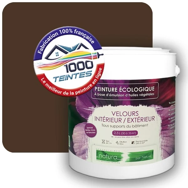 Peinture Natura Tassili® Brun Sépia (RAL Classic 8014) Intérieur/Extérieur VELOURS