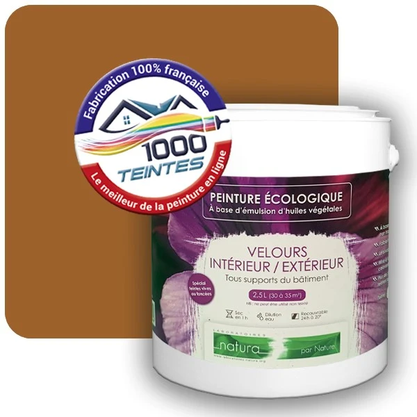 Peinture Natura Tassili® Brun Terre de Sienne (RAL Classic 8001) Intérieur/Extérieur VELOURS