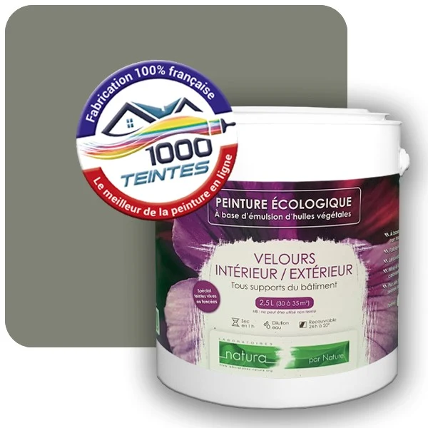 Peinture Natura Tassili® Gris Ciment (RAL Classic 7033) Intérieur/Extérieur VELOURS