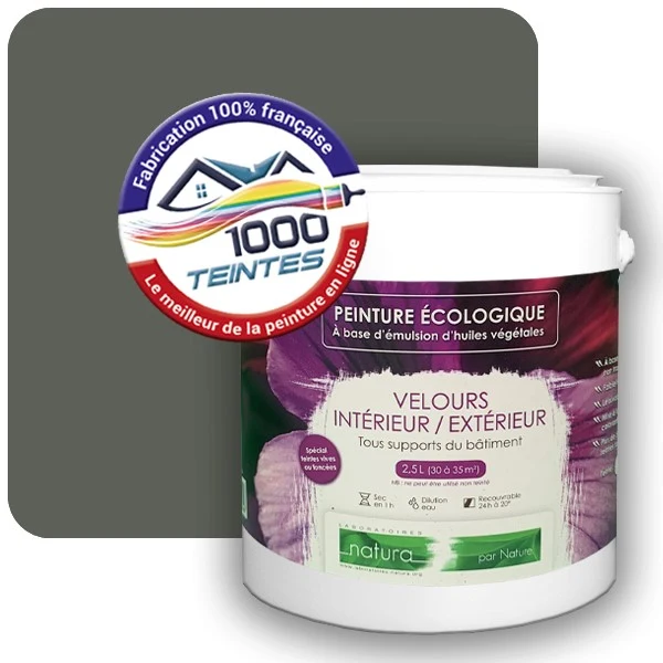 Peinture Natura Tassili® Gris Vert (RAL Classic 7009) Intérieur/Extérieur VELOURS