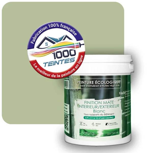 Peinture Natura Tassili® Les Verts (Mille Teintes E10-33) Intérieur/Extérieur MAT