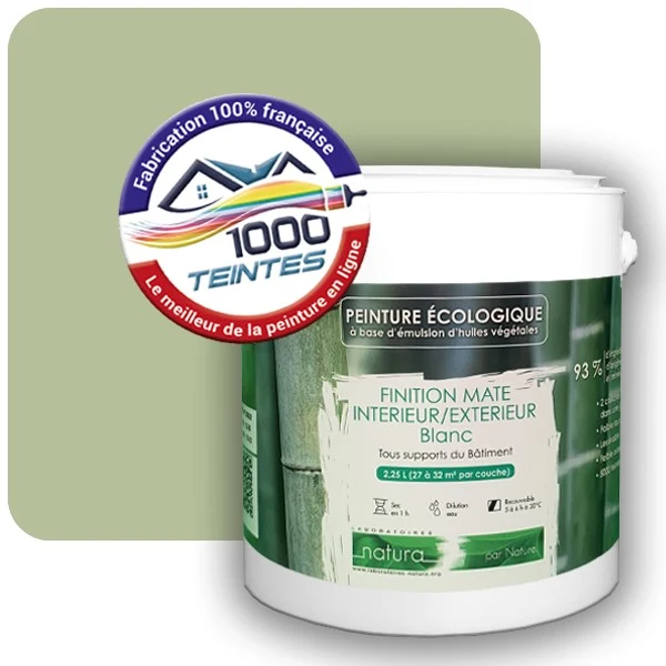 Peinture Natura Tassili® Les Verts (Mille Teintes E10-33) Intérieur/Extérieur MAT