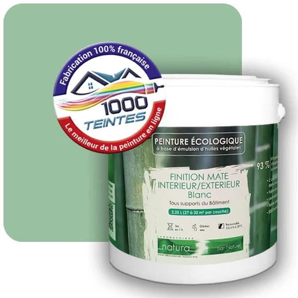 Peinture Natura Tassili® Les Verts (Mille Teintes E11-48) Intérieur/Extérieur MAT