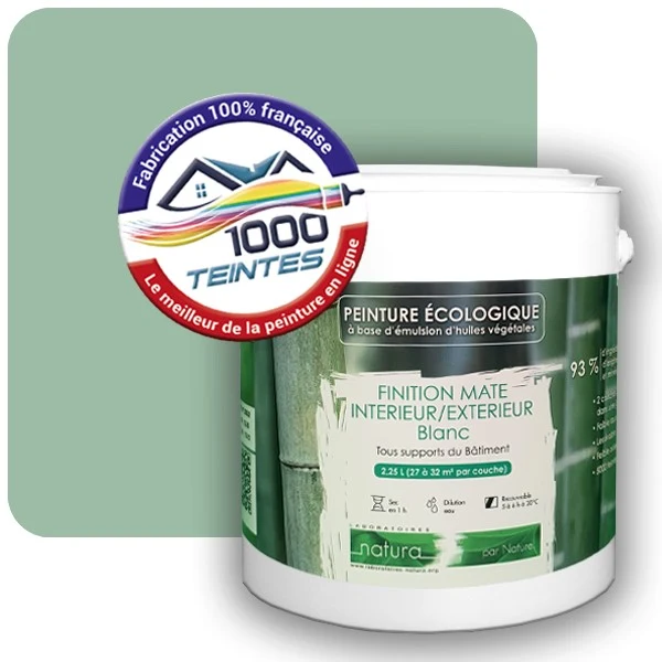 Peinture Natura Tassili® Les Verts (Mille Teintes E12-33) Intérieur/Extérieur MAT