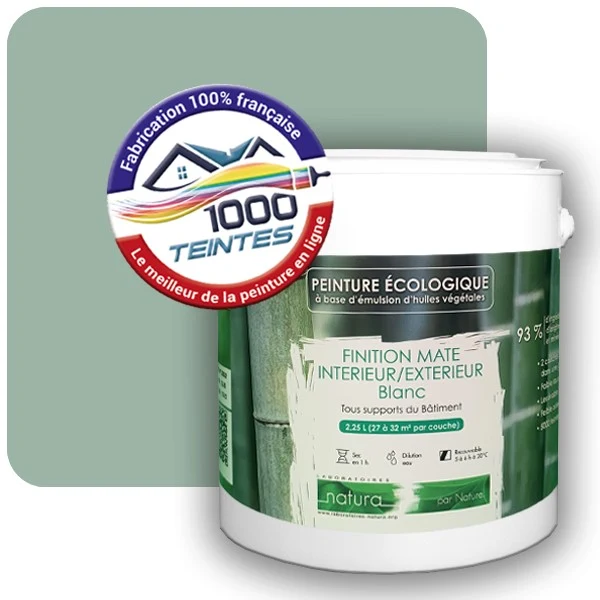 Peinture Natura Tassili® Les Verts (Mille Teintes E12-38) Intérieur/Extérieur MAT