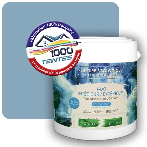 Peinture Natura Tassili® Bleu de Guède (Couleurs de France 458-5310-15) Intérieur/Extérieur MAT