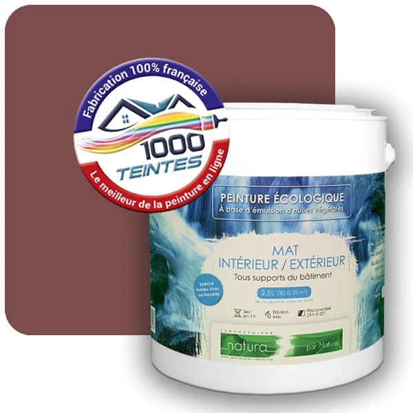 Peinture Natura Tassili® Les Rouges pleins (Mille Teintes E25-18) Intérieur/Extérieur MAT