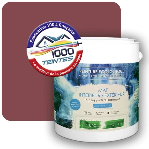 Peinture Natura Tassili® Les Rouges pleins (Mille Teintes E25-17) Intérieur/Extérieur MAT