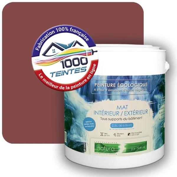 Peinture Natura Tassili® Les Rouges pleins (Mille Teintes E25-16) Intérieur/Extérieur MAT