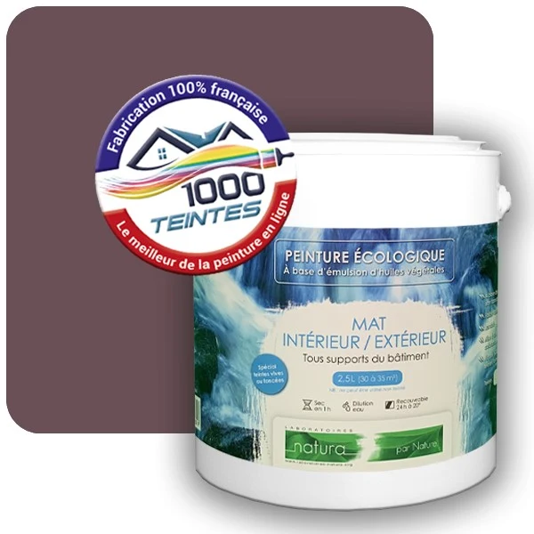 Peinture Natura Tassili® Les Rouges pleins (Mille Teintes E25-15) Intérieur/Extérieur MAT
