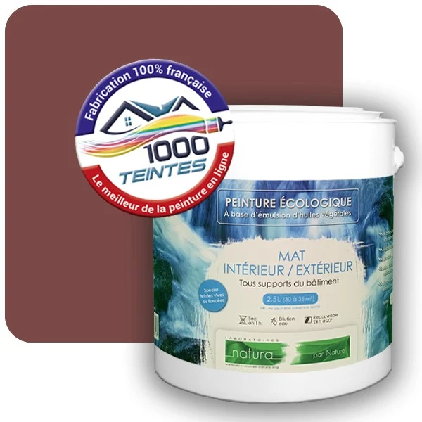 Peinture Natura Tassili® Les Rouges pleins (Mille Teintes E25-13) Intérieur/Extérieur MAT