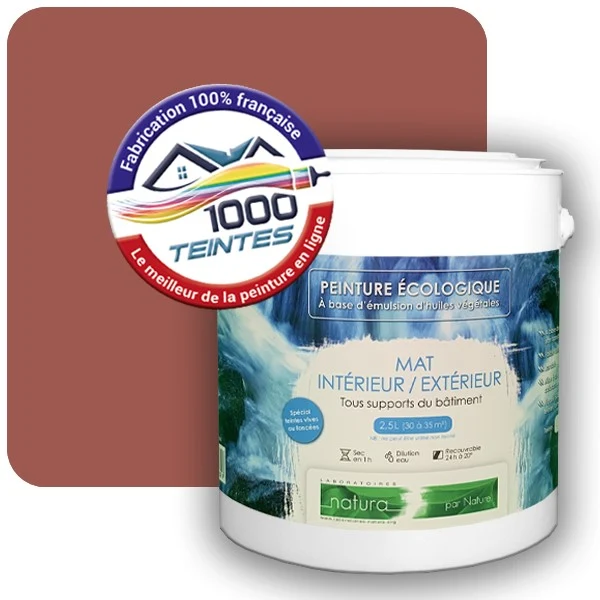 Peinture Natura Tassili® Les Rouges pleins (Mille Teintes E25-11) Intérieur/Extérieur MAT