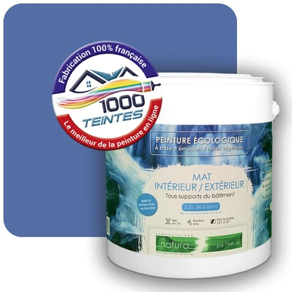Peinture Natura Tassili® Les Bleus (Mille Teintes E14-45) Intérieur/Extérieur MAT