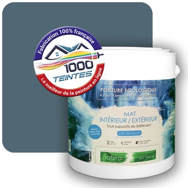 Peinture Natura Tassili® Les Bleus (Mille Teintes E13-60) Intérieur/Extérieur MAT
