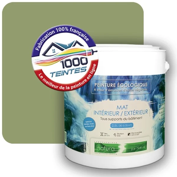 Peinture Natura Tassili® Les Verts (Mille Teintes E10-54) Intérieur/Extérieur MAT