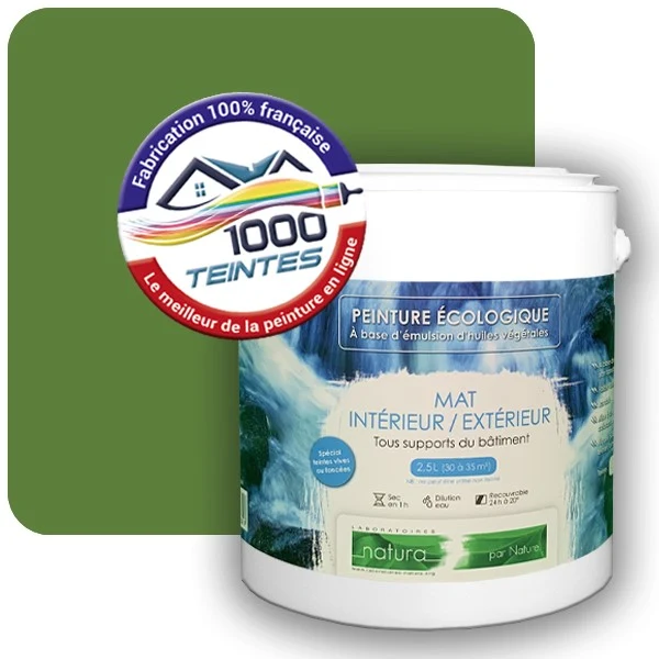 Peinture Natura Tassili® Les Verts (Mille Teintes E10-50) Intérieur/Extérieur MAT
