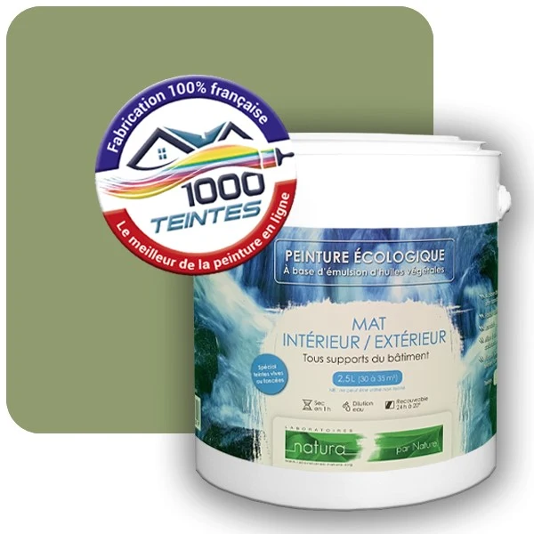 Peinture Natura Tassili® Les Verts (Mille Teintes E10-34) Intérieur/Extérieur MAT