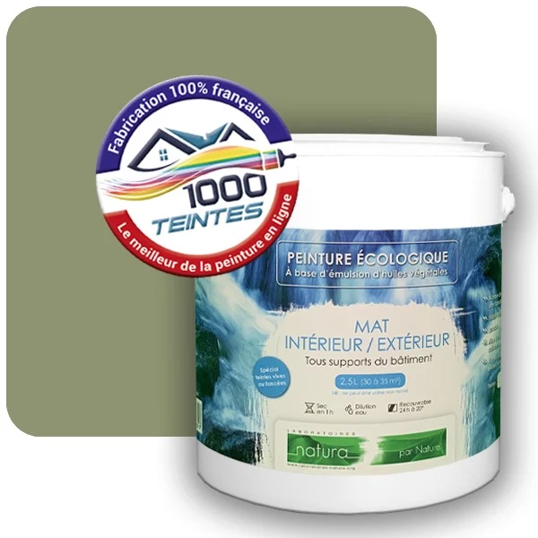 Peinture Natura Tassili® Les Verts (Mille Teintes E10-18) Intérieur/Extérieur MAT