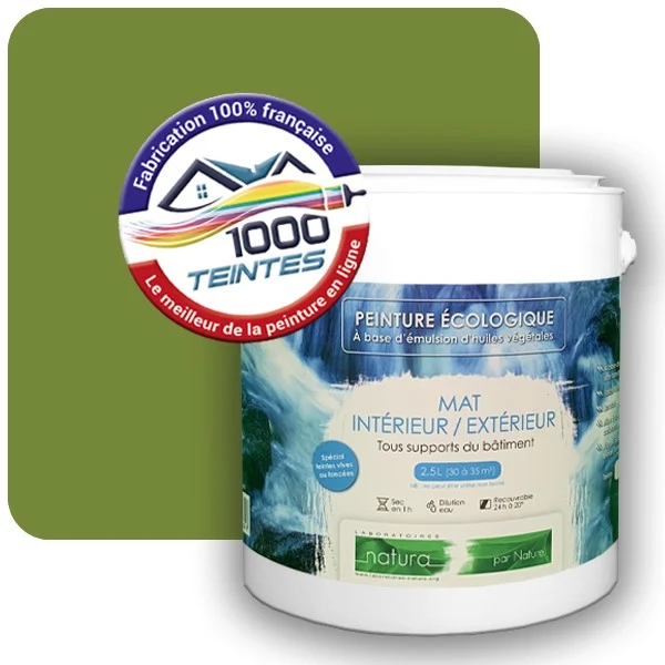 Peinture Natura Tassili® Les Verts (Mille Teintes E10-10) Intérieur/Extérieur MAT