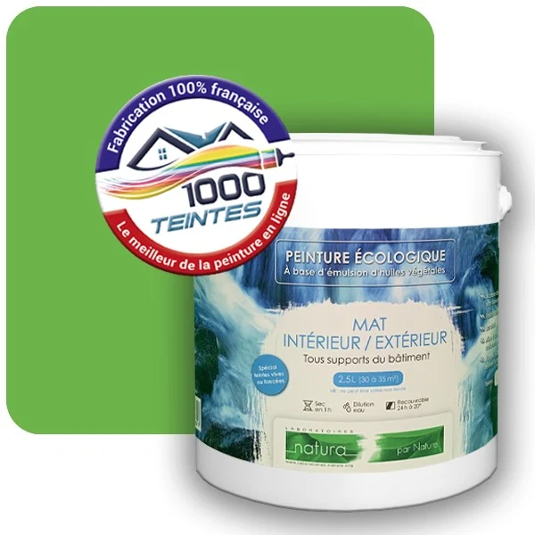 Peinture Natura Tassili® Les Verts (Mille Teintes E10-44) Intérieur/Extérieur MAT