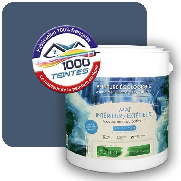 Peinture Natura Tassili® Les Bleus pleins (Mille Teintes E25-75) Intérieur/Extérieur MAT