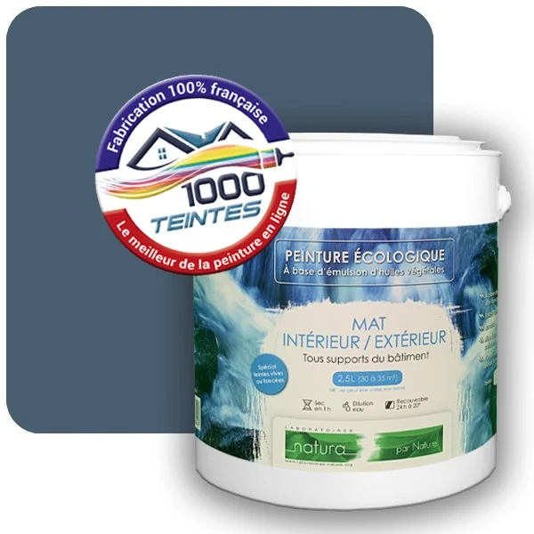 Peinture Natura Tassili® Les Bleus pleins (Mille Teintes E25-73) Intérieur/Extérieur MAT